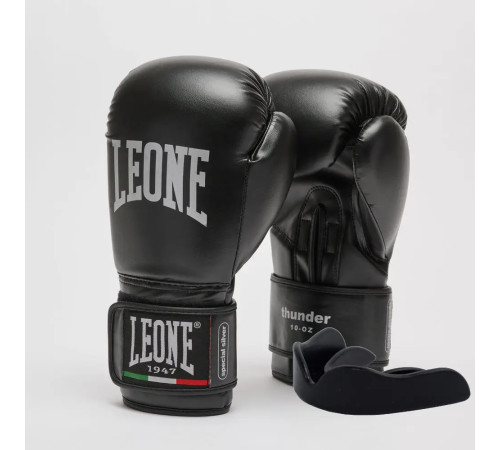 Рукавички боксерські з капою Leone GN383 THUNDER розмір 10 унцій, чорні