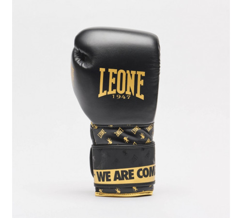 Рукавички боксерські Leone DNA 12 унцій, чорно-золотисті
