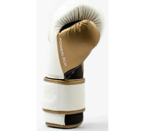 Боксерські рукавиці Everlast POWERLOCK 2R TRAINING GLOVE 10 унцій, біло-золотий