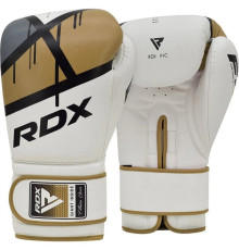 Боксерські рукавиці RDX BOXING GLOVES BGR-F7 8 унцій, біло-золотисті
