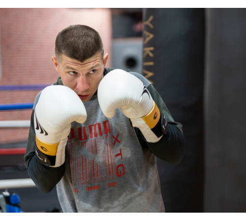 Рукавички боксерські Yakimasport LION розмір 12 унцій, чорно-білі