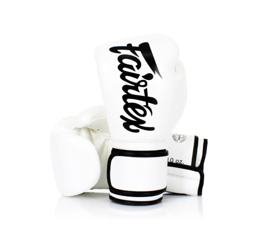 Рукавички боксерські з бинтами Fairtex BGV14 10 унцій, білі