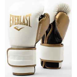 Боксерські рукавиці Everlast POWERLOCK 2R TRAINING GLOVE 12 унцій, біло-золотий