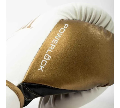 Боксерські рукавиці Everlast POWERLOCK 2R TRAINING GLOVE 12 унцій, біло-золотий