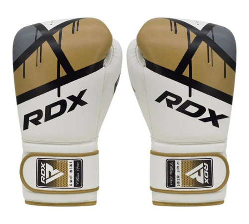 Боксерські рукавиці RDX BOXING GLOVES BGR-F7 16 унцій, біло-золотисті