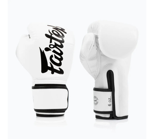 Рукавички боксерські з бинтами Fairtex BGV14 12 унцій, білі