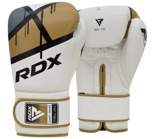 Боксерські рукавиці RDX BOXING GLOVES BGR-F7 10 унцій, біло-золотисті