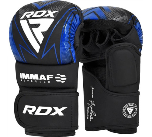 Боксерські рукавиці RDX GRAPPLING GLOVES SHOOTER IMMAF-1 розмір XL, чорно-сині