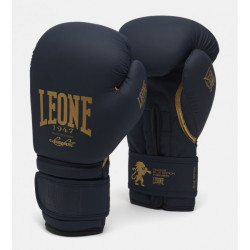 Рукавички боксерські Leone Mono 10 унцій, синьо-золотисті