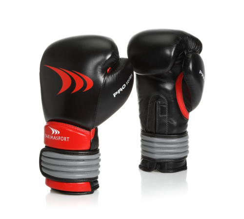 Рукавички боксерські шкіряні Yakimasport PRO SPIDER розмір 10 унцій, чорно-червоні