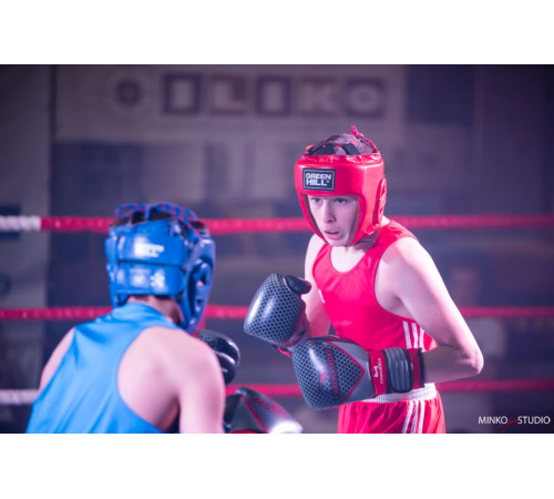 Рукавички боксерські шкіряні Yakimasport PRO SPIDER розмір 10 унцій, чорно-червоні