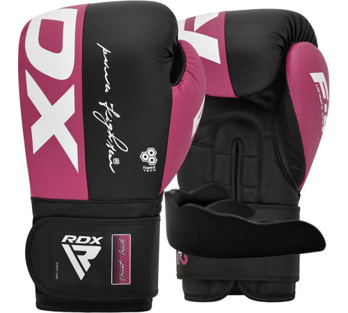 Боксерські рукавиці RDX REX F4 PINK/BLACK-10 унцій (капа в комплекті)