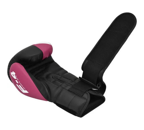 Рукавички боксерські з капою RDX REX F4 розмір 10 унцій, чорно-рожеві