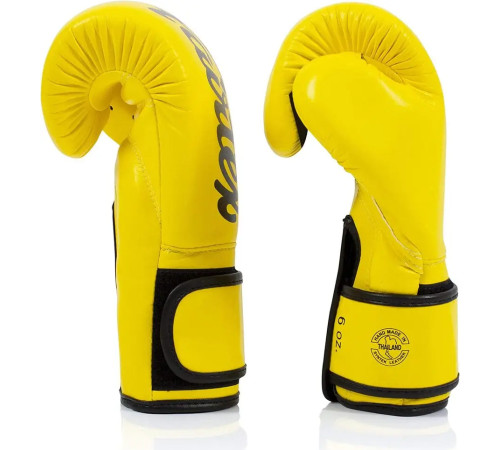 Рукавички боксерські з бинтами Fairtex BGV14 12 унцій, жовті