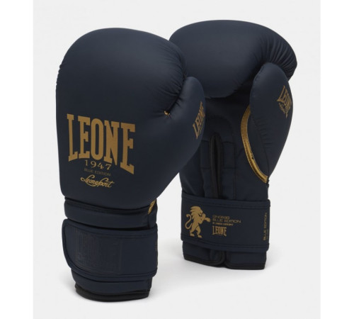 Рукавчики боксерські Leone Mono 16 унцій, синьо-золотисті