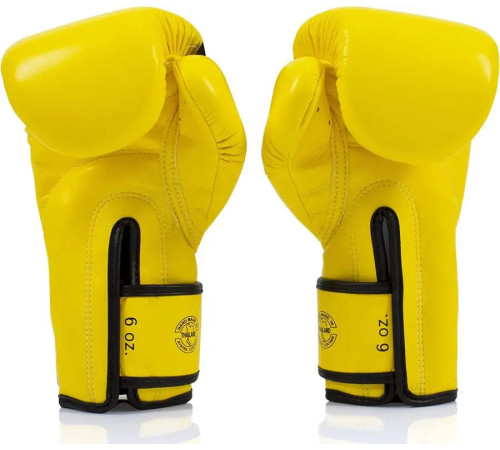 Рукавички боксерські з бинтами Fairtex BGV14 14 унцій, жовті