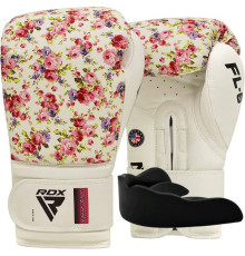 Боксерські рукавиці RDX  FL-6 WHITE-10 унцій (капа в комплекті)