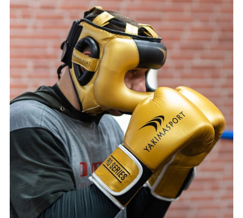 Рукавички боксерські Yakimasport TIGER GOLD L розмір 10 унцій, золотисті