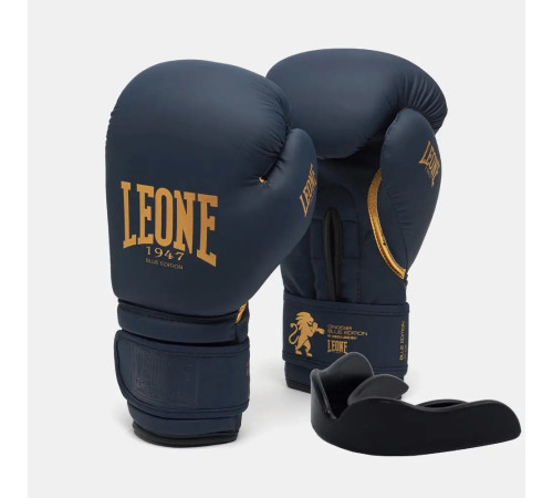Рукавички боксерські з капою Leone GN059B Blue Edition розмір 12 унцій, темно-сині