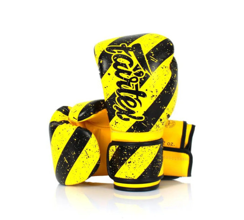 Рукавички боксерські з бинтами Fairtex BGV14Y 14 унцій, жовто-чорні