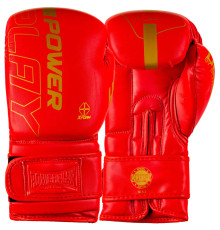 Рукавички боксерські PowerPlay 3089 Alpha розмір 10 унцій, червоно-золотисті