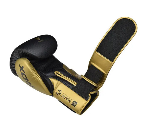 Рукавички боксерські з капою RDX MARK PRO SPARRING TRI LIRA 2 розмір 10 унцій, чорно-золотисті