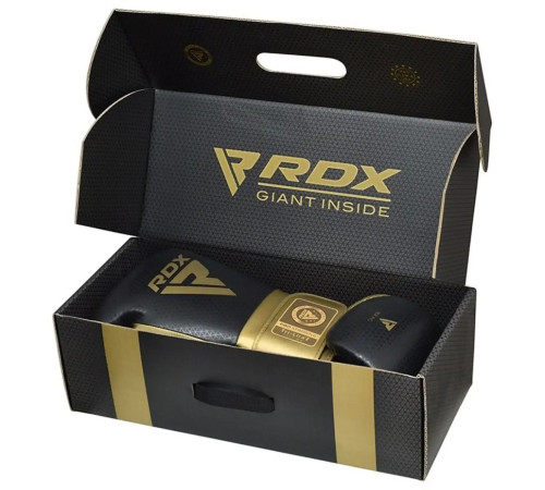 Рукавички боксерські з капою RDX MARK PRO SPARRING TRI LIRA 2 розмір 10 унцій, чорно-золотисті