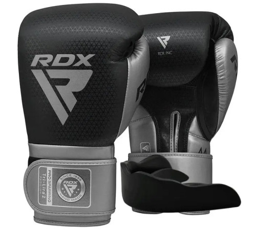 Рукавички боксерські з капою RDX MARK PRO SPARRING TRI LIRA 2 розмір 14 унцій, чорно-сріблястий