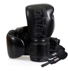 Рукавички боксерські з бинтами Fairtex BGV14SB 14 унцій, чорні