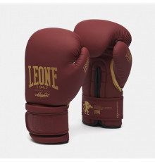 Рукавички боксерські Leone Mono 10 унцій, бордово-золоті