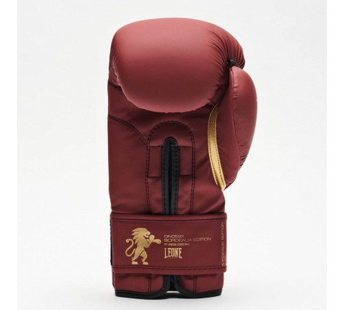 Рукавички боксерські Leone Mono 10 унцій, бордово-золоті