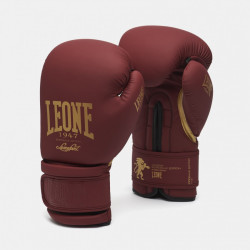 Рукавички боксерські Leone Mono 12 унцій, бордово-золоті
