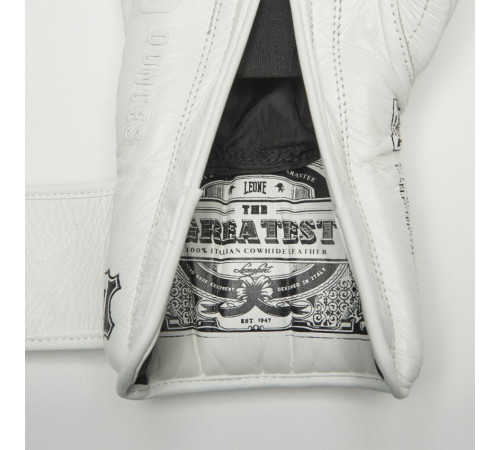 Боксерські рукавички Leone Greatest 10 унцій, біло-чорні