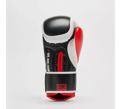 Рукавички боксерські з бинтами Leone GN333 LOGO WACS розмір 16 унцій, чорно-червоні