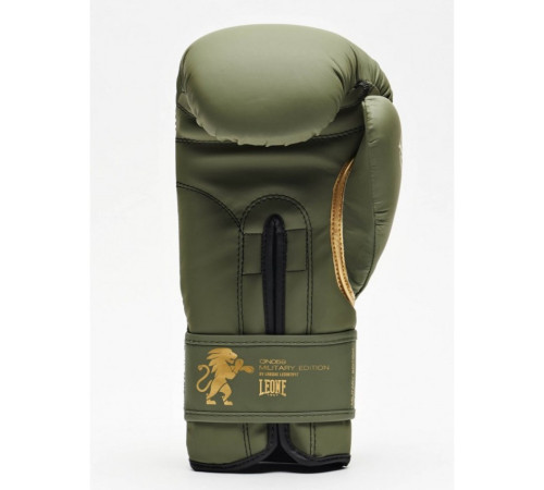 Рукавички боксерські Leone Mono&nbsp;Military 10 унцій, зелено-золоті