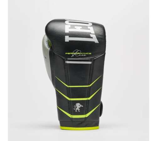 Рукавички боксерські з бинтами Leone GN110F REVO FLUO розмір 14 унцій, чорні