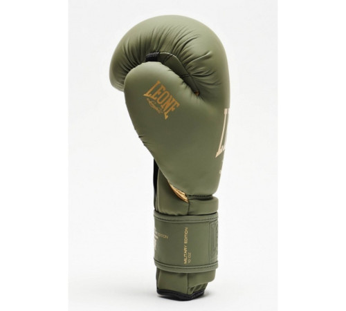 Рукавички боксерські Leone Mono&nbsp;Military 12 унцій, зелено-золоті