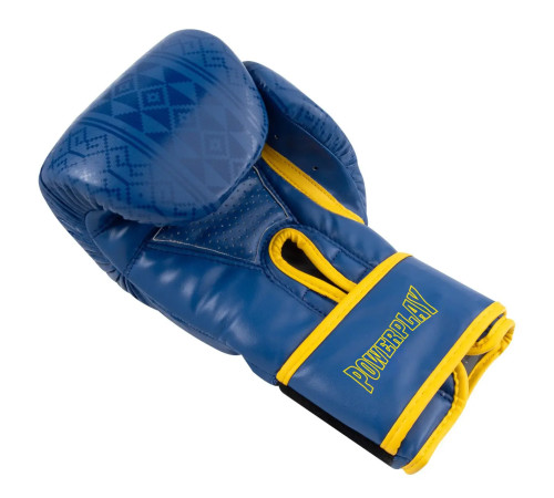 Рукавички боксерські PowerPlay 3021 Ukraine 12 унцій, синьо-жовті