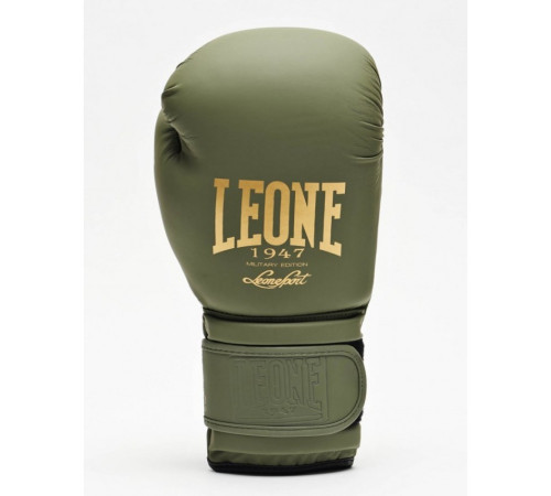Рукавички боксерські Leone Mono Military 14 унцій, зелено-золоті