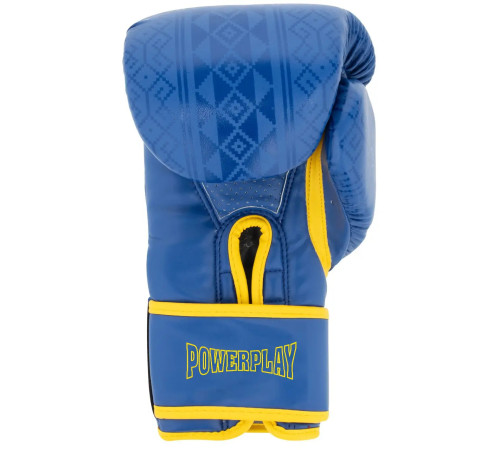 Рукавички боксерські PowerPlay 3021 Ukraine 14 унцій, синьо-жовті