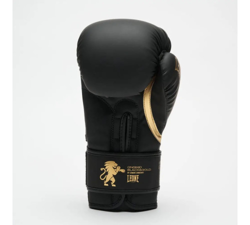 Рукавички боксерські з капою Leone GN059D розмір 10 унцій, чорно-золотисті