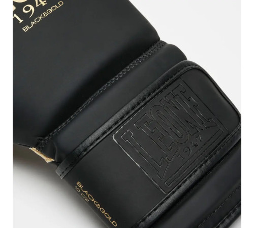 Рукавички боксерські з капою Leone GN059D розмір 10 унцій, чорно-золотисті