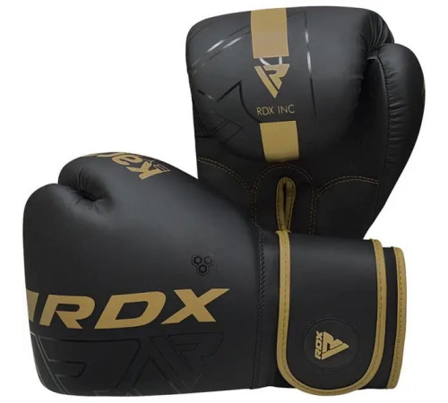 Рукавички боксерські з капою RDX F6 Kara Matte розмір 10 унцій, чорно-золотисті