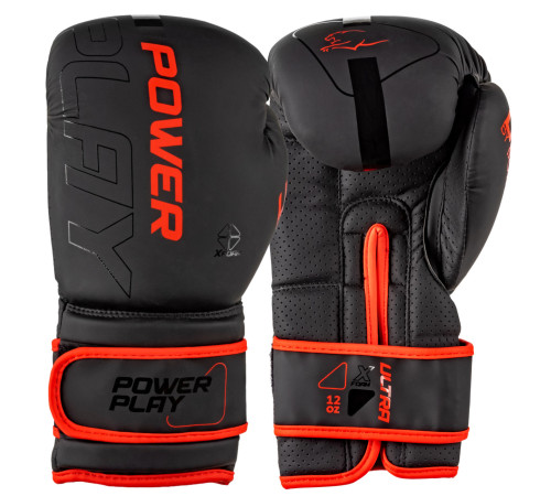Боксерські рукавиці PowerPlay 3024 Ultra Mat Чорно-Червоні 8 унцій