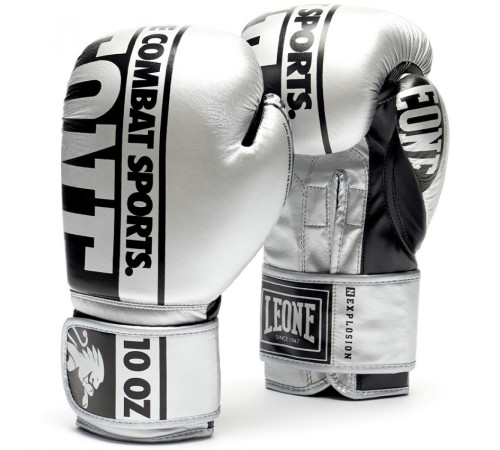 Рукавички боксерські Leone Nexplosion 12 унцій, сріблясто-чорні
