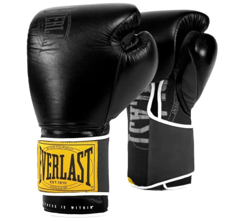 Боксерські рукавиці Everlast 1910 CLASSIC TRAINING GLOVE 16 унцій, чорно-золотисті