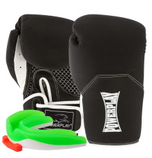 Рукавички боксерські з капою PowerPlay 3011 Evolutions 16 унцій, чорно-білі