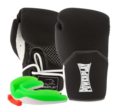 Рукавички боксерські з капою PowerPlay 3011 Evolutions 16 унцій, чорно-білі