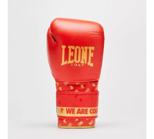 Рукавички боксерські шкіряні з бинтами Leone GN220 DNA розмір 16 унцій, червоні