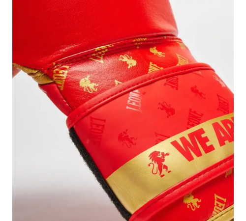 Рукавички боксерські шкіряні з бинтами Leone GN220 DNA розмір 16 унцій, червоні